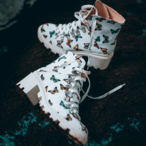 Butterfly Print Combat Boot