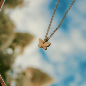 Gold Butterfly Pendant Necklace