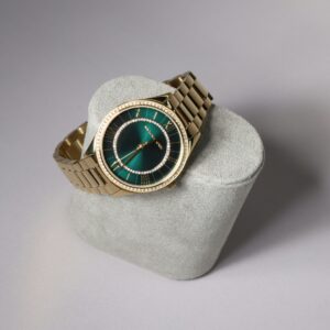 Gold & Emerald Dial Watch