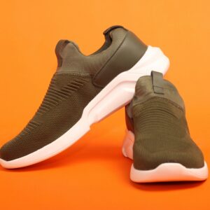 Olive Knit Slip-On Trainer