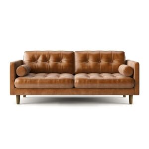 Tan Leather 3-Seater Sofa
