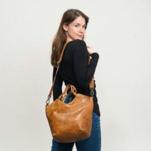 Tan Slouchy Hobo Shoulder Bag